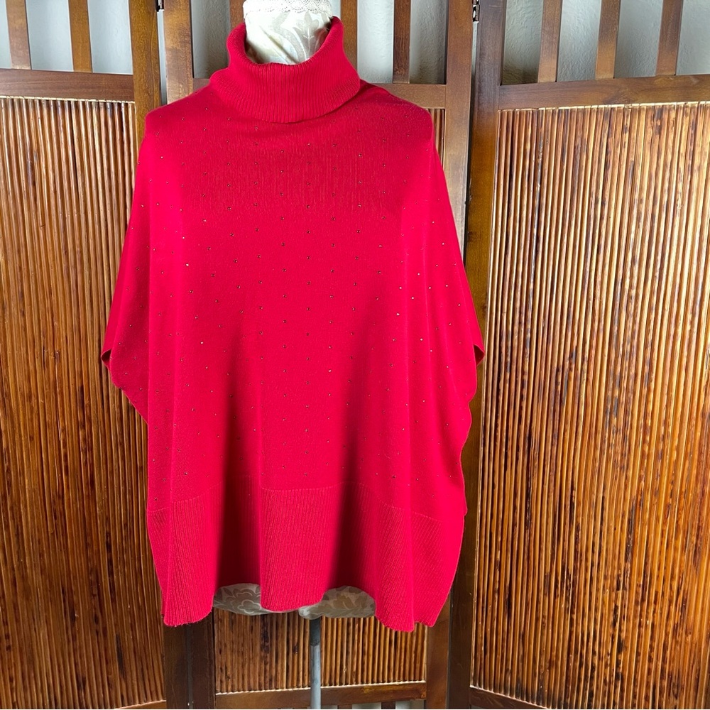 ✨Sparkly Red Turtleneck Smock Sweater - Women's XL✨